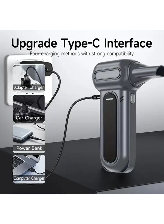 Silvery Mini Turbine Jet Fan Handheld Blower For Cooling Dust Removal Cleaning - Image 4